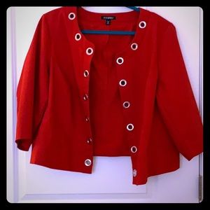 Red blazer with silver detailing